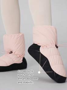 Daydance 女士冬季保暖芭蕾舞鞋，女士舞蹈鞋，保暖芭蕾舞靴，练习鞋 - 珊瑚粉 - 查看 7