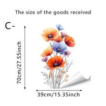 1/4pcs Watercolor Lotus Flower Wall Stickers, Removable Self-Adhesive Waterproof PVC Decals, Suitable For Decorating Living Rooms, Bedrooms, And Kitchen Backgrounds. - Wall Stickers - View 9