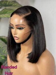 PQL 200% Density Straight Glueless Wigs Brazilian Human Blended Hair 5x5 Pre Plucked Pre Cut Wear And Go Glueless Lace Closure Wig 28 34 Inch Invisible Strap 13x4 HD Lace Frontal Drawstring Wig 34 Inch 13x4 Transparent Straight Lace Front Human Blended Hair Wigs For Women - Natural & Black - View 1