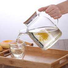 2个玻璃冷水壶，耐热家用新款中式茶壶，大容量竹盖花纹茶壶，高端时尚冰水壶 - 彩色 - 查看 3