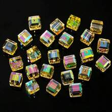 QIAO 100pcs 4mm AB Color Crystal Beads, Austrian Cubic Beads For Jewelry Making, Glass Beads For DIY Bracelets, Earrings, Necklaces, Assorted Shapes And Colorful Set, DIY Phone Charms - Multicolor - View 13