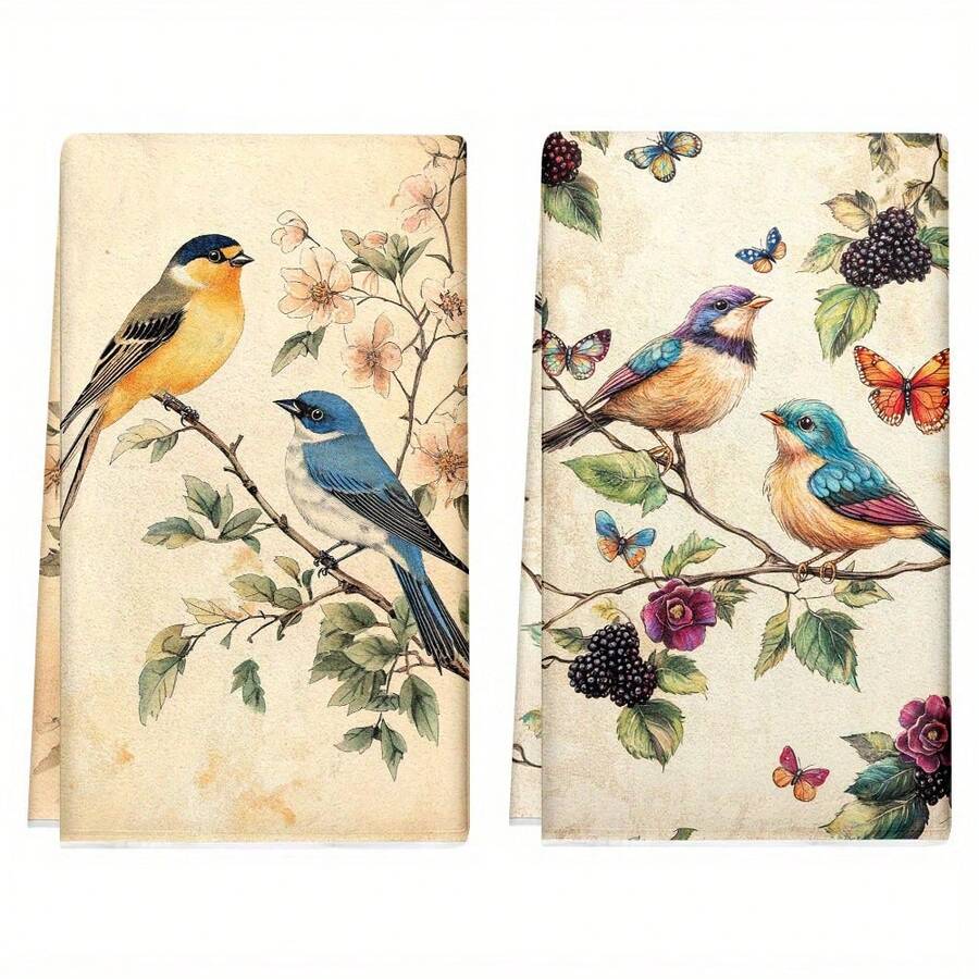 1/2/4/6/8/10/12PC Interesting Kitchen Towels And Dishcloths, Bathroom Towels, Super Absorbent Polyester,Retro Floral Designs, Featuring Elegant Floral And Bird Patterns, Decorative Gifts, Decorative Dishcloths, Quick-Drying Sponges, Soft Absorbent Dishcloths, Cleaning Supplies, Kitchenware. As Birthday Gifts, Family, Souvenir , Washable, Machine Washable, Lightweight, Breathable, Comfortable, Unique, 280gsm For Him, Her Personalized Ideal Gifts For Her, Him, Family, Boyfriend, Girlfriend, Father, Family, Mother, Lover, Daughter, Son, Grandfather, Grandmother, Friend, Classmate. Perfect Camping, Travel, Home, Daily Life, Office Decoration, Birthday, Anniversary, Valentine's Day, Thanksgiving, Christmas, Halloween, Mother's Day, Father's Day, Wedding, New Year Gifts ,Sofa,Bed,Car,Bedroom,Living Room,Office, Outdoor Camping, Practical Decorative Use - 多色8 - 查看 1