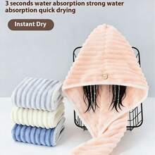 1 Peça Toalha de Cabelo Super Absorvente e de Secagem Rápida, Touca de Banho Grossa, Toalha de Secagem de Cabelo de Alta Qualidade Sem Atrito, Touca de Banho Absorvente, Turbante de Secagem de Cabelo Super Absorvente, Suprimentos de Banheiro, Acessórios de Banheiro - Multicolorido - Visão 5