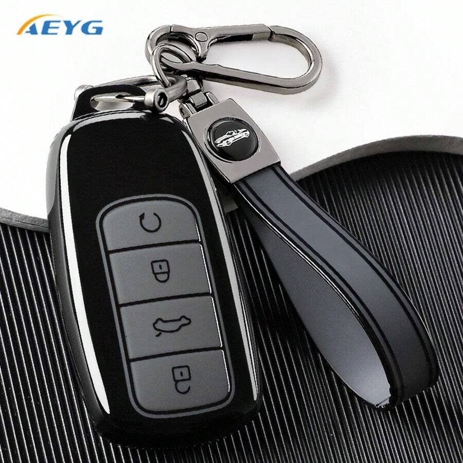 Chery Ebro S800 S700 J7 J8 Omoda 5 C5 Remote Key Shell TPU Car Key Case Protective Cover Keychain Car Accessories - Chery C - View 1