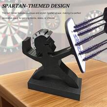 斯巴达勇士飞镖架，3D打印装饰支架，可收纳9支钢制/软式飞镖 - 完美的桌面飞镖收纳架，适合飞镖玩家和男士专属空间装饰 - 送给飞镖爱好者的绝佳礼物，适用于桌面、酒吧、游戏室、派对玩具、飞镖配件 - 彩色 - 查看 8