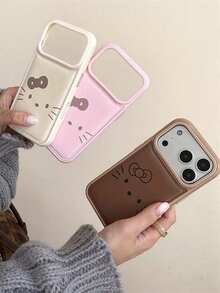 SANRIO 卡通KT猫咪图案加厚真皮手机壳，防震，兼容苹果17 Pro Max、16/15 Pro、14/13/12/11 - 彩色 - 查看 4