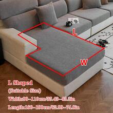 1pc Plush Jacquard Anti-Slip Sofa Seat Cushion Cover, Soft & Skin-Friendly, Pet-Proof, Elastic Sofa Slipcover, Suitable For L-Shaped Sofa And 1/2/3/4 Seater Sofa, Applicable For All Seasons (Sold Individually) - Dark Grey - View 15
