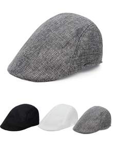 1pc Beret Hat For Men, Vintage Flat Cap, Minimalist Lightweight Summer Driving Cap For Middle-Aged And Elderly - A - View 5
