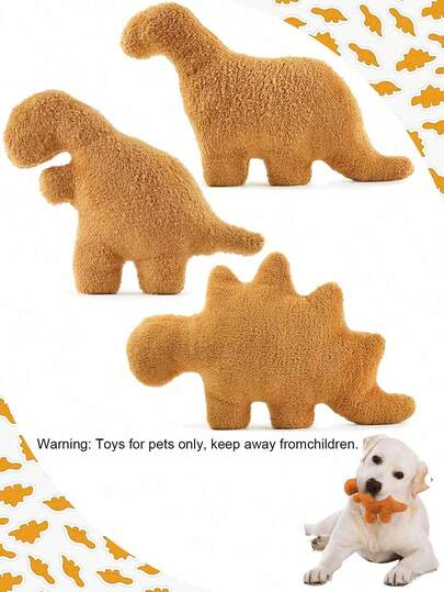 Dinosaur Chicken Nugget Pet Chew Toys - Tyrannosaurus Rex, Triceratops, Spinosaurus Dinosaur Chicken Nugget Toys, Birthday Gift, Dinosaur Theme Party Decor, Valentine's Day Gift, Cat & Dog Gifts