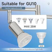 CANMEIJIA 1 đèn âm trần hiện đại 6 bóng, đèn LED âm trần, đế GU10, đầu đèn xoay được, màu đen, thích hợp cho phòng ngủ, phòng khách, nhà bếp. - Đèn âm trần 6 bóng GU10 - Xem 4