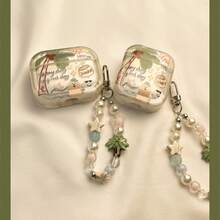 Ins Style Coconut Tree & Puppy Graffiti Protective Case Compatible With Apple Pro 3rd Gen, Silicone Wireless Earphone Storage Case Compatible With AirPods 4th Gen - Coconut Tree Dog - View 6