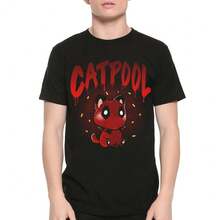 Catpool Deadpool Funny T-Shirt, Men's Women's Sizes - màu đen - Xem 1