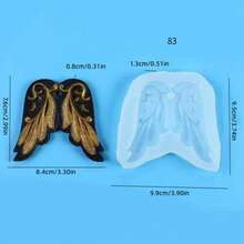 1pc Angel Wings Aroma Stone Silicone Mold, Handmade DIY Fragrance Stone Decor Mold, Multiple Patterns, Non-Stick & Easy Demold - White - View 7