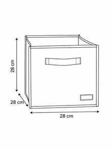 四件套无支撑储物盒 28x28x28 带把手装饰收纳盒，衣柜洗衣盒 - 白色 - 查看 4