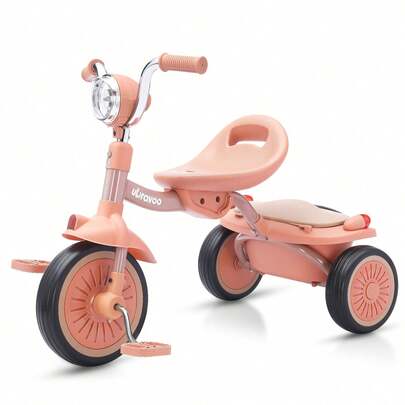  UBRAVOO Baby Tricycle, A Foldable Toddler Tricycle With Pedals, Cool Lights And A Comfortable Seat – The Perfect First Tricycle For Girls And Boys Aged 1 To 5