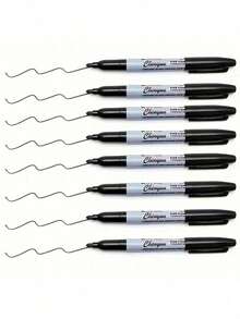 12 Fine Tipped Permanent Waterproof Black Markers, Perfect For School Supplies, Offices, And Gift Packaging | Fashionable Design, Measurement Analysis, Marking And Recording, Suitable For Painting And Poster Making, Student Gifts, And Back To School - Marker - View 9