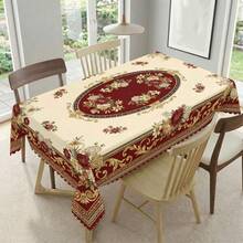 1pc Floral Printed Tablecloth, Suitable For Holidays, Parties, Birthdays, Dinners, Restaurant Table Decor, All Seasons, Home Decor - متعدد الألوان - مشاهدة 7