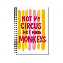 1 pezzo Taccuino a spirale personalizzato di moda con la scritta "NOT MY CIRCUS NOT MY MONKEYS", 100 pagine ad alta capacità, adatto per registrazioni di lavoro, appunti di studio, uso quotidiano scolastico. Regalo pensieroso per laurea, compleanno e altre occasioni, può essere utilizzato per la scrittura di diari, pianificazione quotidiana, blocco note, pratico ed elegante. - G - Visualizzare 3