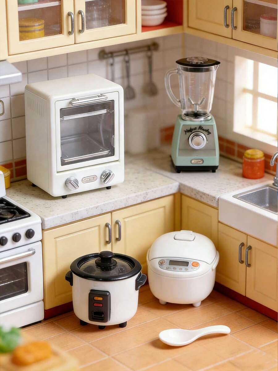 Mô hình nội thất nhà bếp búp bê, đồ trang trí nhà bếp búp bê, đồ sưu tầm cho thanh thiếu niên, thích hợp để trang trí tiệc, trang trí nhà cửa, quà tốt nghiệp! Quà Halloween! Quà Giáng sinh! (Chỉ là mô hình, không cần điện, chỉ dùng để trang trí)!