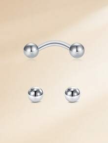 Khuyên xỏ lông mày 16G bằng thép không gỉ 316L, khuyên cong dạng tạ nhỏ, khuyên môi dọc, khuyên xỏ môi dạng labret kèm bi thay thế, khuyên xỏ tai dạng rook, helix, conch, daith dành cho nam và nữ, 16g 8mm/10mm - Phiên bản quả cầu ánh sáng - Xem 6