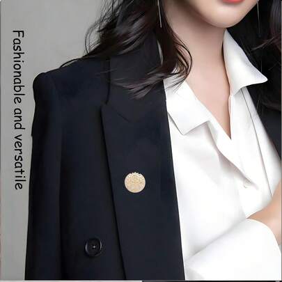 1 pieza Broche de sol y luna con diamantes de imitación antideslizante, broche de lujo de nicho floral nuevo