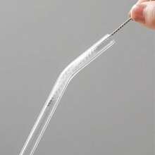 3 Pack Clear Glass Drinking Straws 10 X 10 Mm With Cleaning Brush For Smoothies Milkshakes Frozen Drinks Bubble Tea Smoothie Straws Set Kitchen Accessories - Transparent - 查看 7