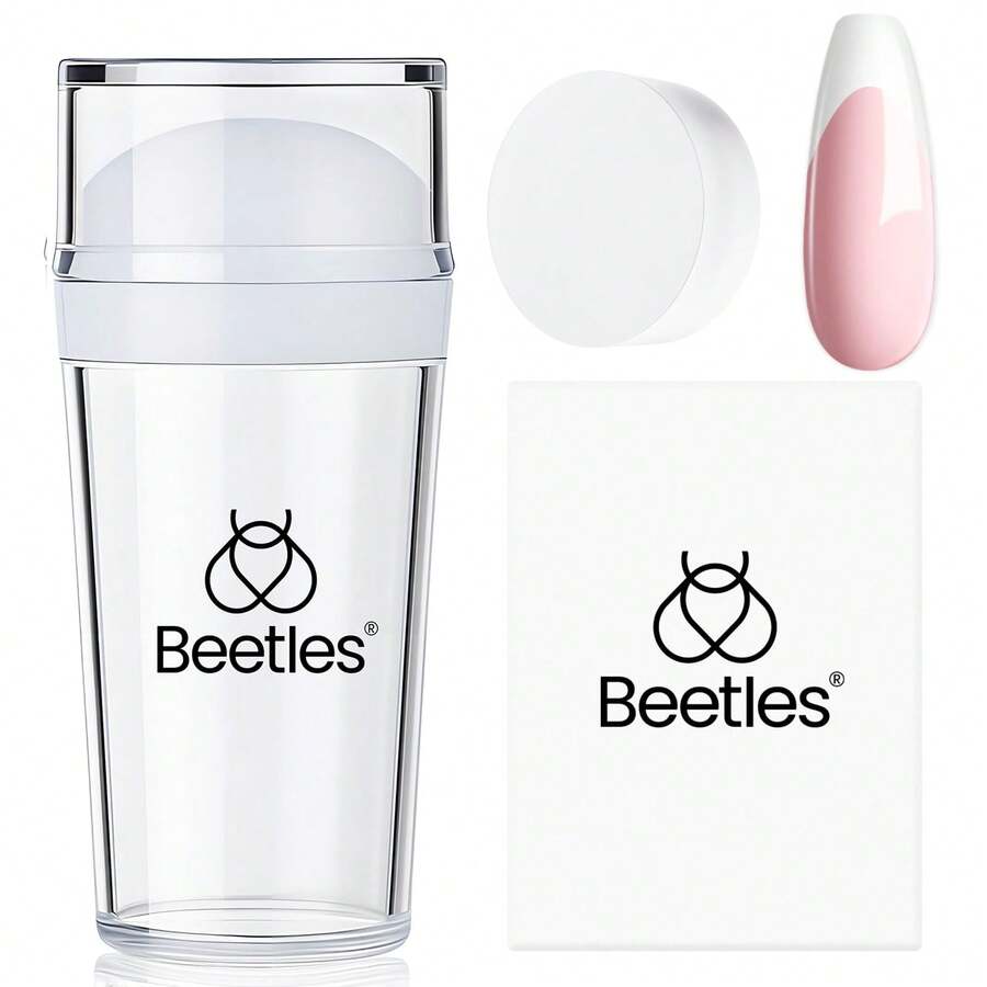 Beetles Nail Stamp Silicone French Tip Nail Stamp Kit With Replacement Stamper Heads & Scrapers, Soft Silicone Printing Tool For DIY Home Salon Nail Art, Gifts For Girls - Gel tạo hình 15ml - Xem 1