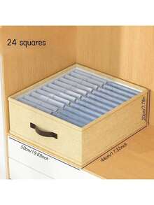 1 pieza Caja de almacenamiento de ropa color beige, caja de almacenamiento de pantalones, organizador de almacenamiento con divisores, almacenamiento de armario, caja de almacenamiento de ropa y pantalones de doble nivel, adecuada para almacenamiento y organización en el hogar - Multicolor - Ver 10