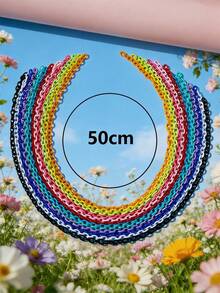1/6/12/24pcs Multi-Color Fashionable Acrylic Chain Accessories, Suitable For DIY Necklace, Bracelet, Eyeglasses, Mask Chain, Bag Pendant - Multicolor - View 11