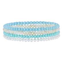 4-Piece Beaded Bohemian Elastic Bracelet, Colorful Stackable Crystal Bead Bracelet, Fashion Jewelry, Mother's Day Gift (Women's) - Multicolor - View 2