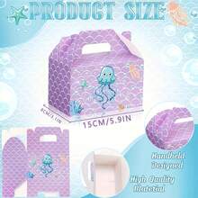 6/12/18/24/30/36Pcs Mermaid Party Gift Box Shell Pearl Mermaid Gift Bag Candy Gift Box Party Gift Ocean Mermaid Gift Box With Handle For Underwater Mermaid Birthday Party Supplies - Multicolor - View 7