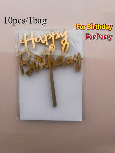 10/20/30 pièces Décoration de gâteau en acrylique "Happy Birthday", convient pour décorer les gâteaux d'anniversaire, les fêtes d'anniversaire, les anniversaires, les gâteaux de la Saint-Valentin, décorations de gâteau en forme de lettres modernes, cadeaux créatifs pour la famille et les amis, applicable pour l'anniversaire, la fête des mères, l'été, parfait pour la décoration de fête d'anniversaire