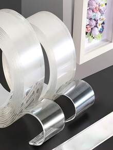 1 Cuộn băng keo hai mặt nano, trong suốt, không để lại cặn, có thể tái sử dụng, giặt được, độ bám dính cao, thích hợp sử dụng tại nhà và văn phòng. - rộng 2cm - Xem 3