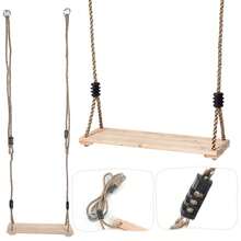 Wood Tree Swing Seat Indoor Outdoor Rope Wooden Swing Set Kit NEW - 1 Set - View 1