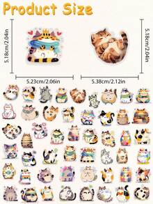 50张卡通可爱猫咪宠物贴纸，适用于手机、笔记本电脑、滑板、吉他、行李箱等，美观透明，是馈赠佳品。 - A - 查看 11