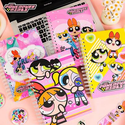 THE POWERPUFF GIRLS Powerpuff Girls Themed Spiral Notebooks – Assorted Designs Featuring Blossom, Bubbles And Buttercup, Durable Wire-Bound Construction With Lined And Decorative Pages, Suitable For School Supplies, Daily Journals, To-Do Lists And Gift Giving, Great For Fans Of All Ages To Celebrate The Classic Cartoon, Perfect For School, Work Or Personal Use, A Fun And Nostalgic Gift For Powerpuff Girls Fans To Add Playful Flair To Their Stationery Collection
