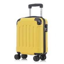 YONSLY Hard Shell Suitcase 16/20/24/28 Inches With 4 360° Wheels Sturdy Double Zipper Combination Lock Mesh Pocket Soft Rubber Handle Travel Suitcase - 黃色 - 查看 8