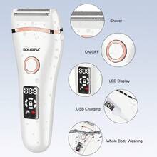 1个USB充电式5W女士电动剃毛器，带液晶显示屏，防水全身脱毛器 - 查看 4