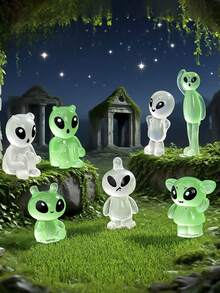 可爱创意微景观发光外星怪物仙女装饰摆件 - 套裝 - 查看 3