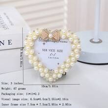 1 pieza Marco de fotos, Marco de fotos de perlas falsas elegante, utilizado para estantes de exhibición de trabajo, decoración de pared DIY de escritorio, decoración artística del hogar, decoración de fiesta de cumpleaños, fiesta de aniversario de boda, regalos de Navidad - Incluye papel interior aleatorio - Multicolor - Ver 17