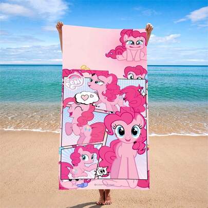 MY LITTLE PONY 1 chiếc khăn tắm biển cỡ lớn họa tiết hoạt hình chính hãng, chất liệu microfiber siêu mềm, nhanh khô, thiết kế chắc chắn, phù hợp cho bãi biển và hồ bơi | Nhanh khô, polyester siêu mềm | Đa năng: Yoga, du lịch, bơi lội và cắm trại | Lựa chọn tốt nhất cho kỳ nghỉ biển | Kích thước lớn | Có thể giặt máy | Món quà tuyệt vời