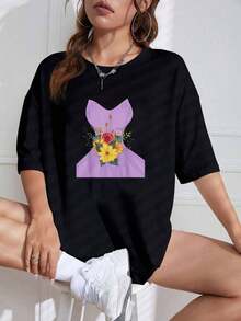 Camiseta 100% Algodón Unisex, Sencilla, Regalo para Bodas y Fiestas de Despedida de Soltera, Camiseta con Estampado y Cuello Redondo 100% Algodón - Negro - Ver 6