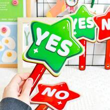 hoojojo 2/6个星形“是/否”手持投票牌，双面图案，教师课堂互动游戏道具 - 彩色 - 查看 9