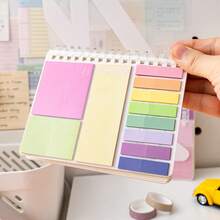 Bộ sổ tay đa năng 4 trong 1, bao gồm sổ tay có giấy ghi chú, thẻ chỉ mục và trang kẻ dòng, bìa chống thấm nước, thích hợp cho học tập và văn phòng. - A - Xem 9