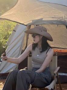 女士防晒帽，夏季户外骑行遮阳颈套透气可折叠宽檐钓鱼帽 - 多色 - 查看 10