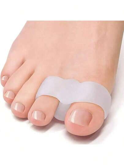 1 Pair Silicone Toe Separators, Double Loop Silicone Toe Spacers, Unisex, For Yoga And Daily Relaxation