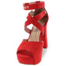 MODARPE Women Heeled Sandals - Red - View 4