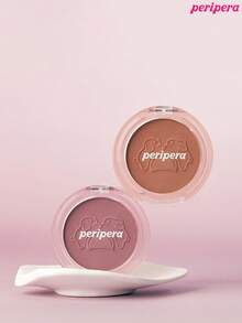 K-Beauty Peripera 單色粉末腮紅盤，霧面細緻不結塊粉末腮紅，持久妝效，全方位裸妝臉部美妝彩妝盤，韓系妝容，4.2g - #25 Maple Cream - 查看 8
