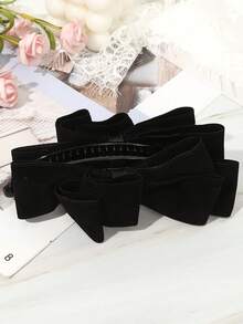 1Pc Velvet Bow Hair Clip Cute Simple Hairpins Barrettes Fashion Party Birthday Hair Accessories - Multicolor - View 10