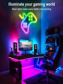 RGB Neon Light Strip, LED Light Strip, Silicone Rope Light, USB Powered Flexible Light Strip With 44-Key Remote Control, Suitable For Gaming Room, Party, Wall, Ceiling, Home, Room, Garden, Christmas, Gathering, TV/Computer Backlight Decor, Home Decor, Holiday Decor, Party Decor, Birthday Decor, Halloween Decor - Multicolor - View 6